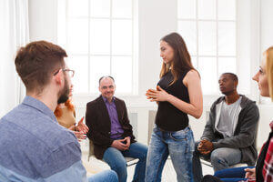 group therapy at meth addiction treatment center
